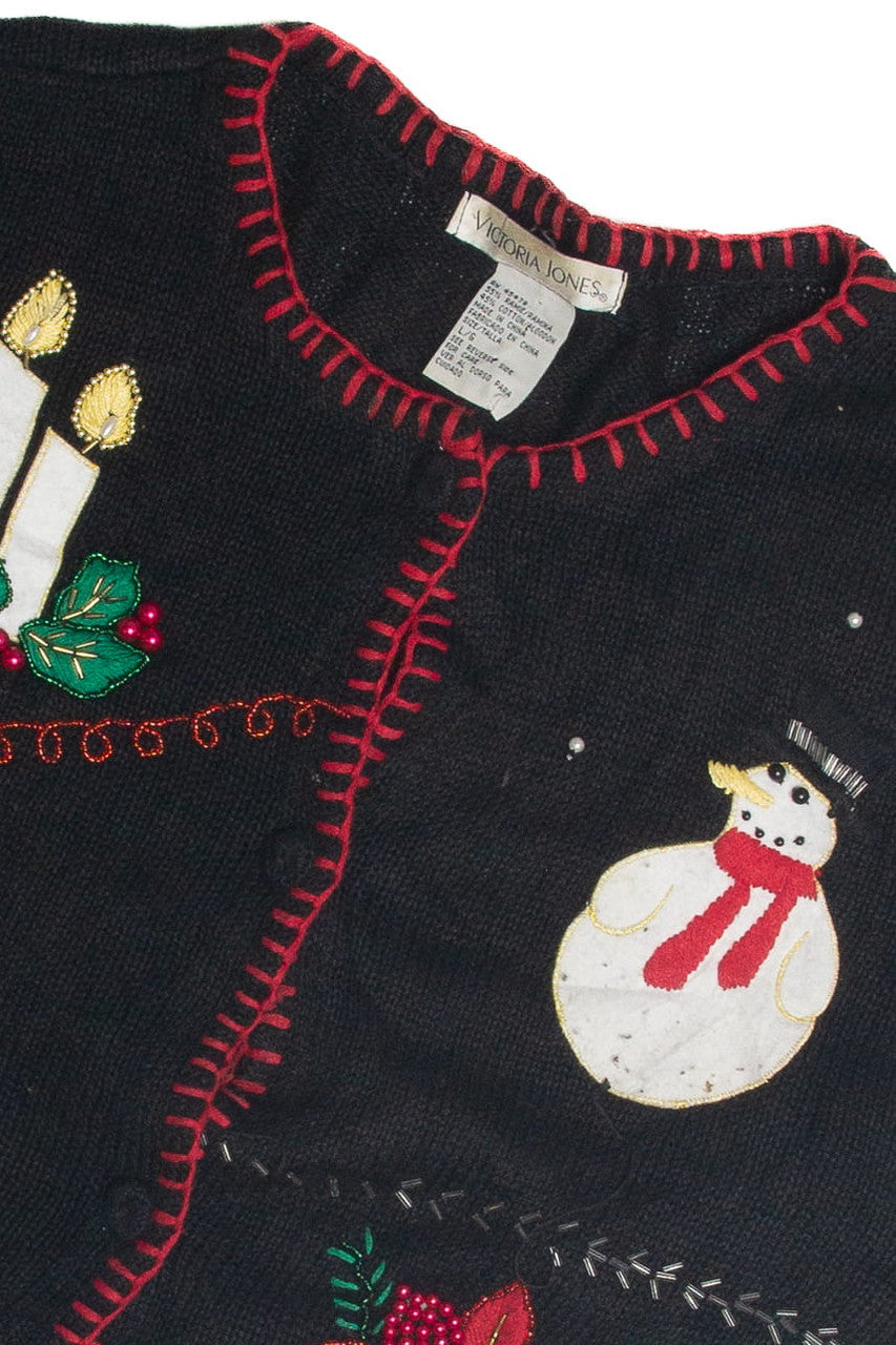 Vintage Black Ugly Christmas Cardigan 62389