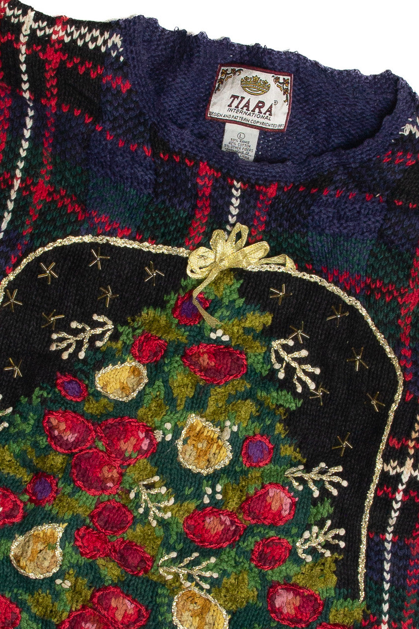 Vintage Blue Ugly Christmas Sweater 62901