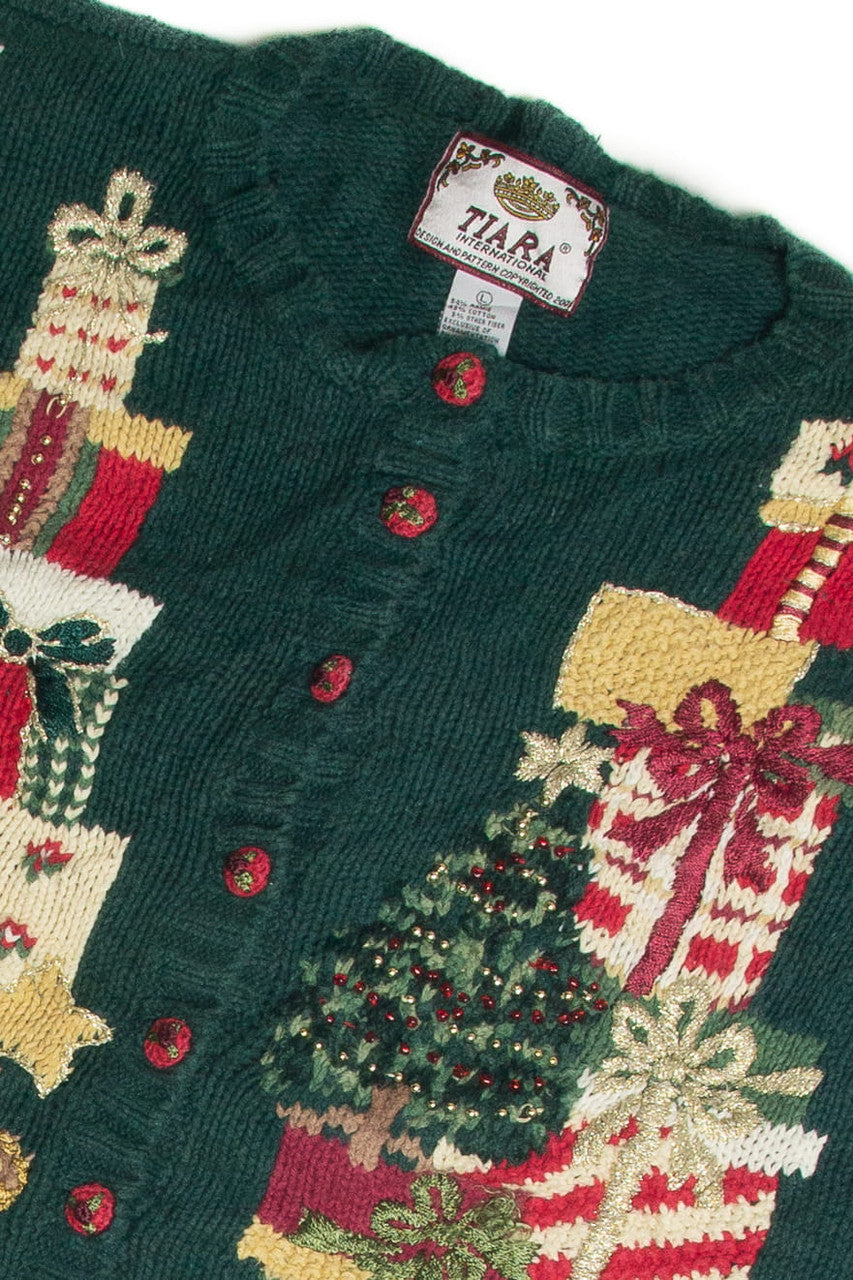 Vintage Green Ugly Christmas Cardigan 62373