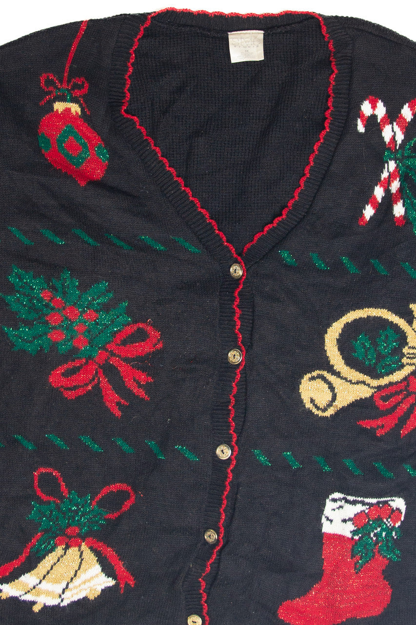 Vintage Black Ugly Christmas Cardigan 63254