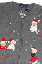 Vintage Gray Ugly Christmas Cardigan 63285