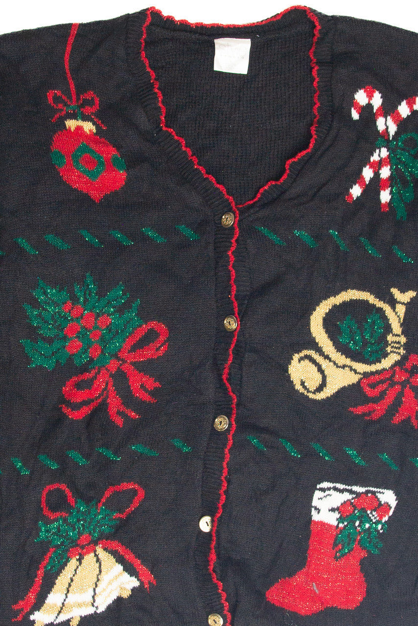 Vintage Black Ugly Christmas Cardigan 63331
