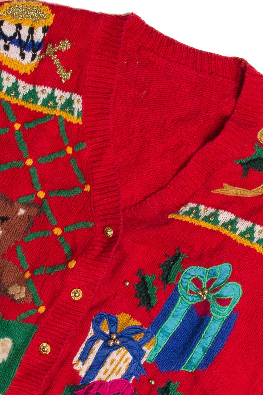 Vintage Red Ugly Christmas Cardigan 59638