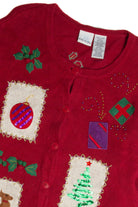 Vintage Red Ugly Christmas Cardigan 62712