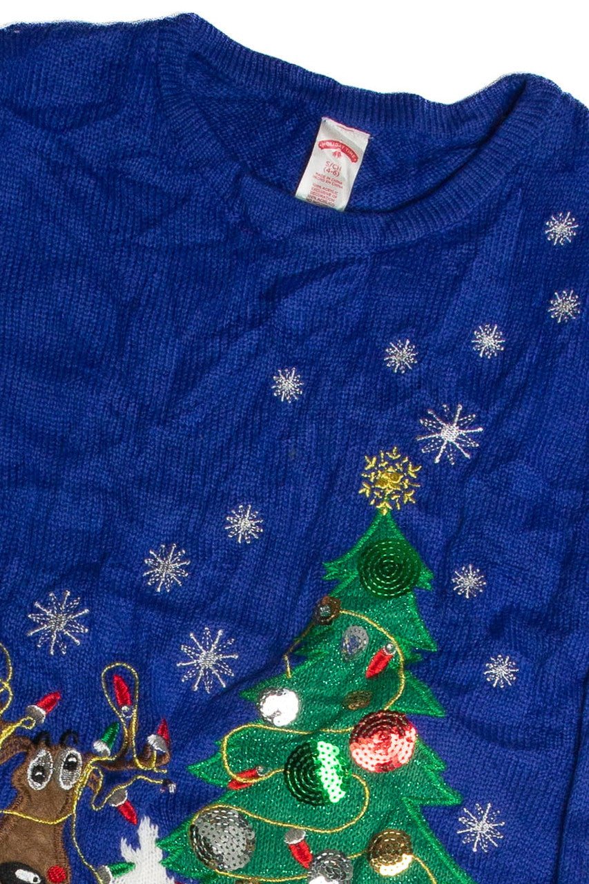 Vintage Blue Ugly Christmas Sweater 62836