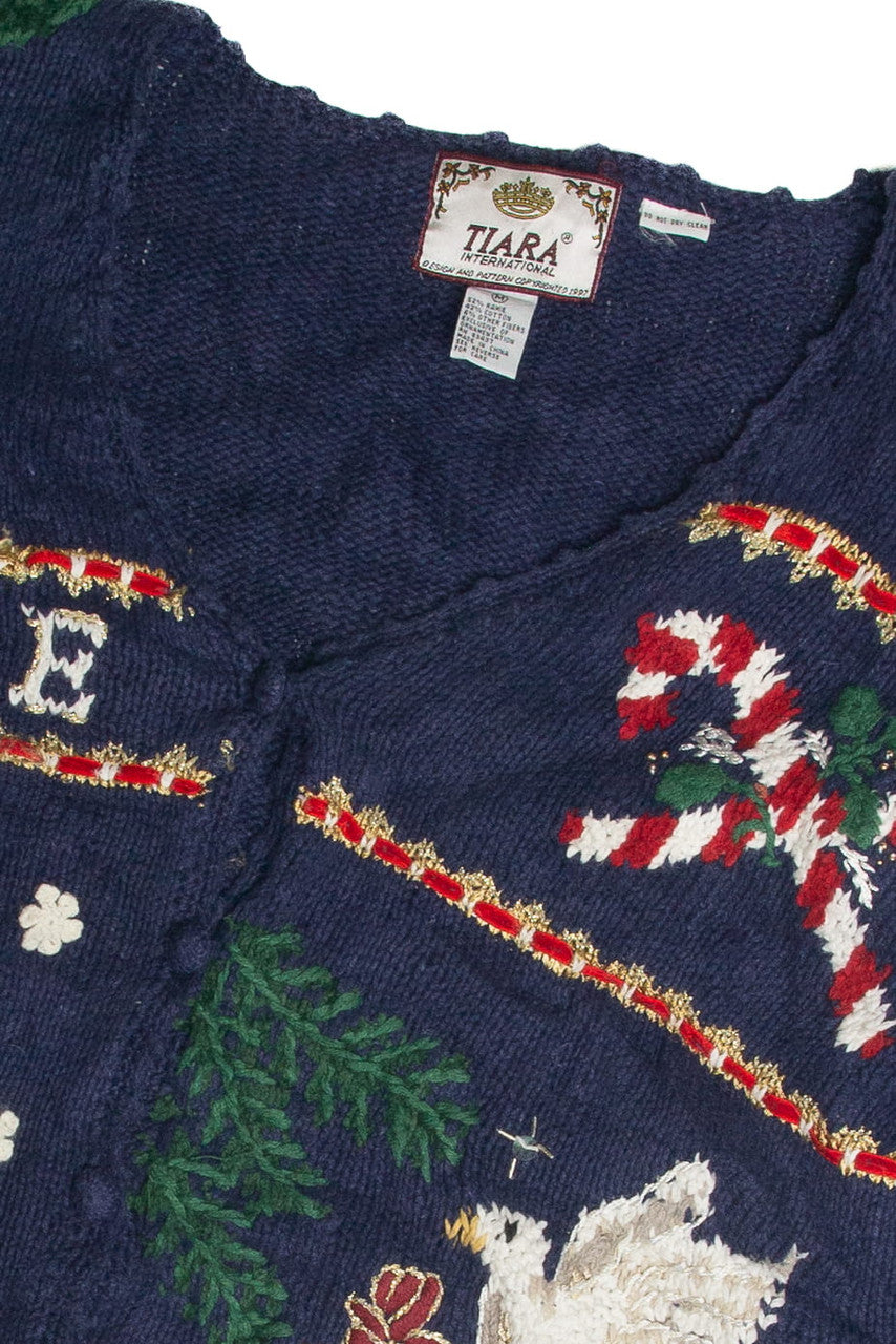 Vintage Blue Ugly Christmas Cardigan 59711