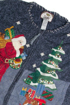 Vintage Blue Ugly Christmas Cardigan 60904