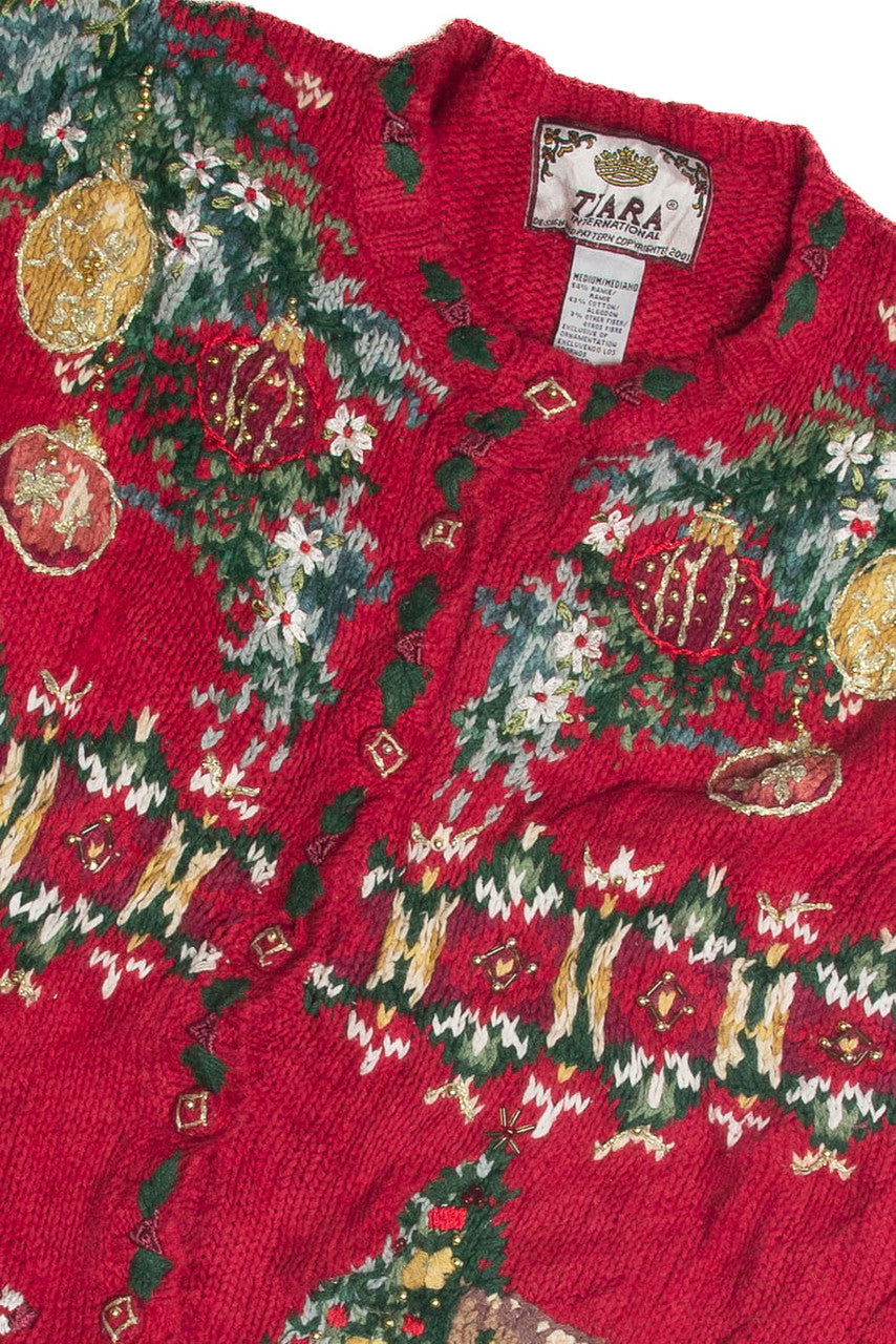 Vintage Red Ugly Christmas Cardigan 62419
