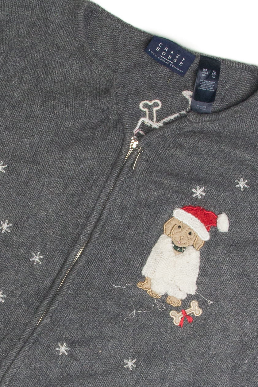 Vintage Gray Ugly Christmas Cardigan 62391