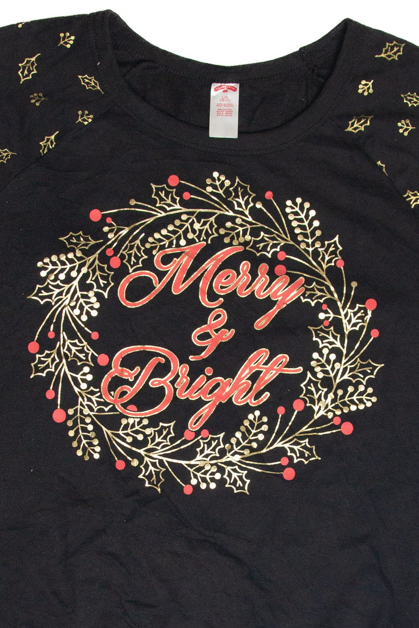 Black Merry & Bright Holiday Sweatshirt