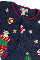 Vintage Blue Ugly Christmas Cardigan 59651