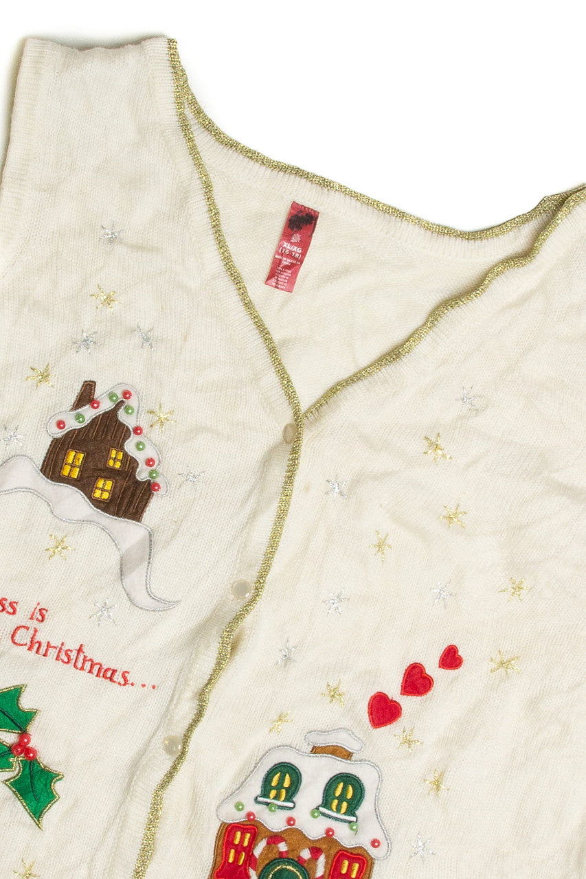 Vintage White Ugly Christmas Cardigan 62288