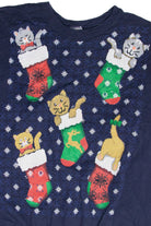 Vintage Blue Cat Holiday Sweatshirt