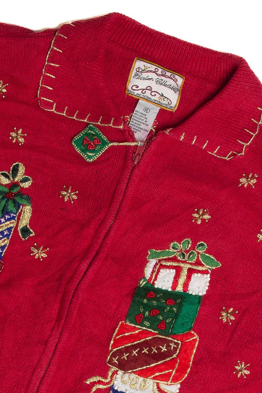 Vintage Red Ugly Christmas Cardigan 62834