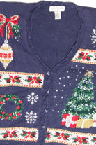 Vintage Blue Ugly Christmas Cardigan 63182