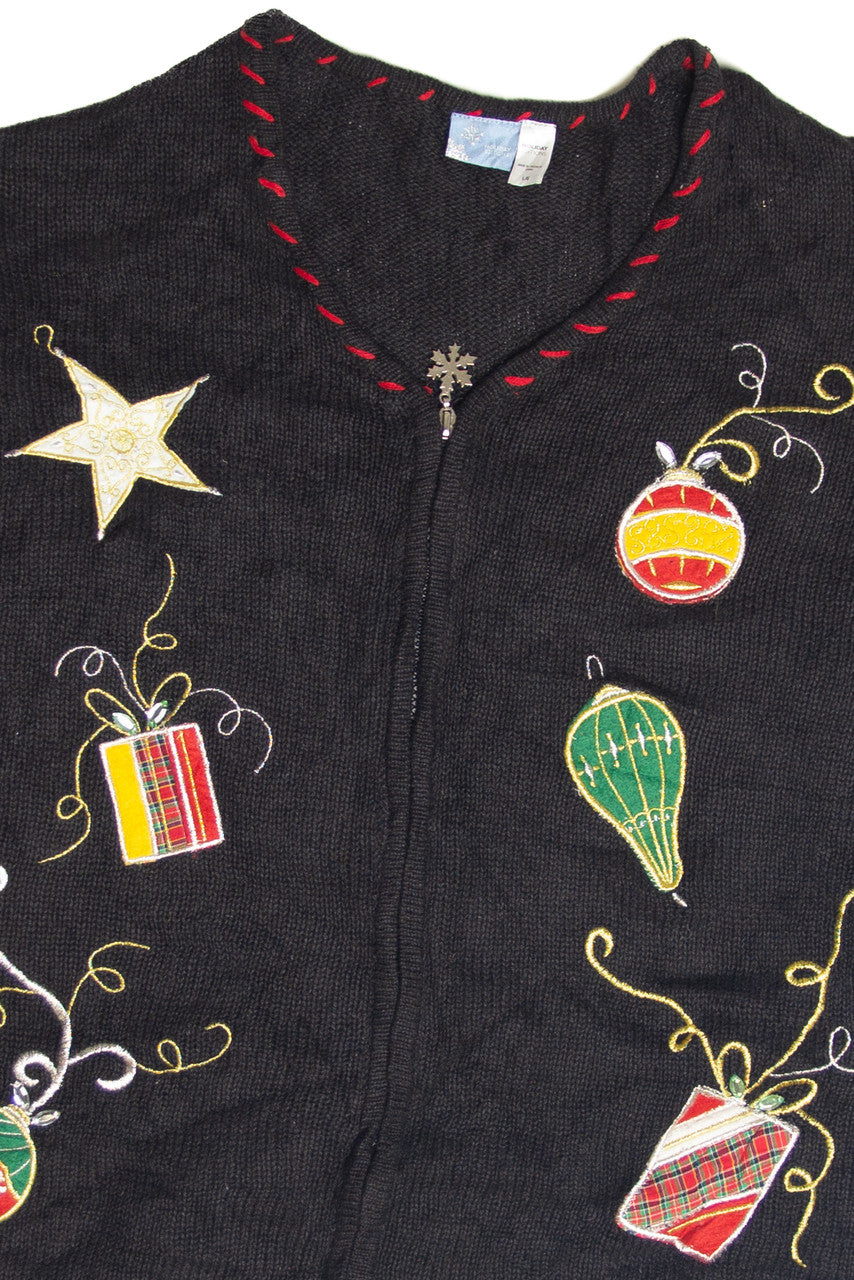 Vintage Black Ugly Christmas Cardigan 63178