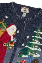 Vintage Blue Ugly Christmas Cardigan 62859