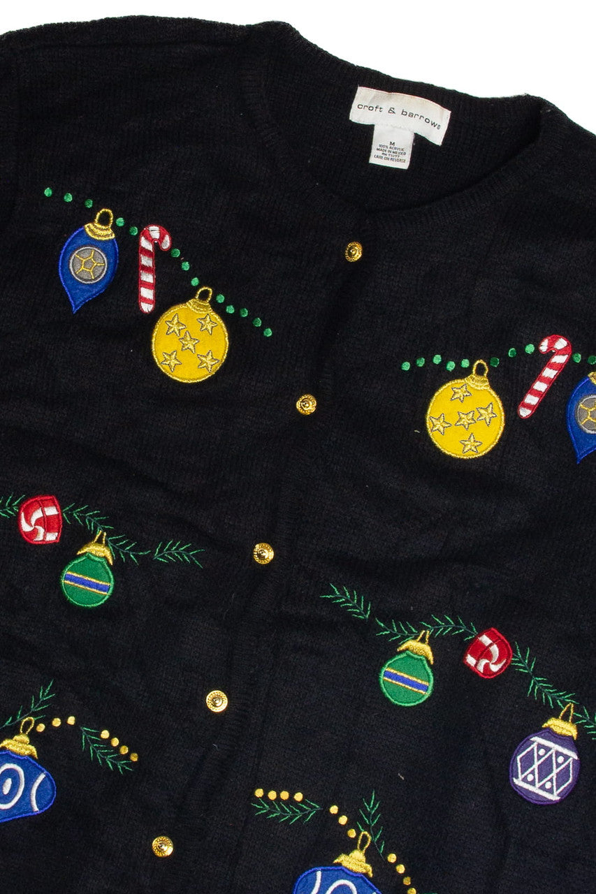 Vintage Black Ugly Christmas Cardigan 62323