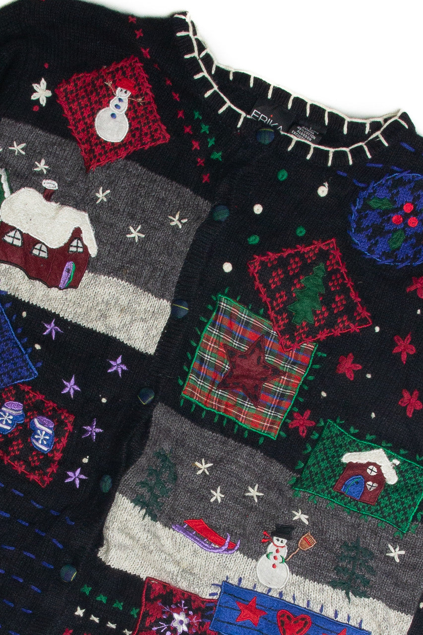 Vintage Black Ugly Christmas Cardigan 60961