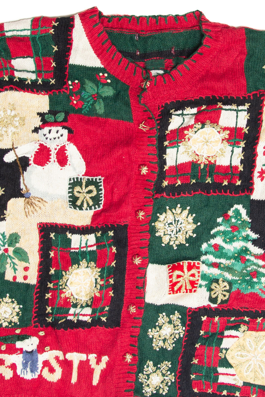 Vintage Red Ugly Christmas Cardigan 63175
