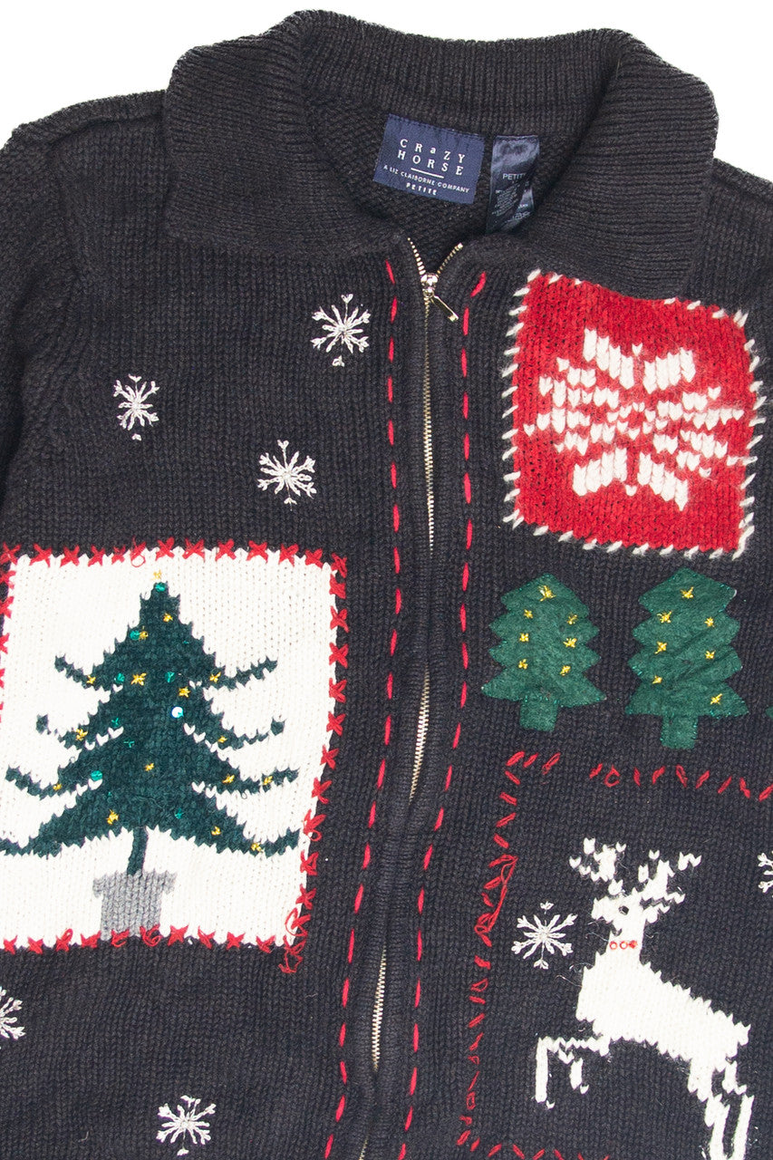 Vintage Black Ugly Christmas Cardigan 63177