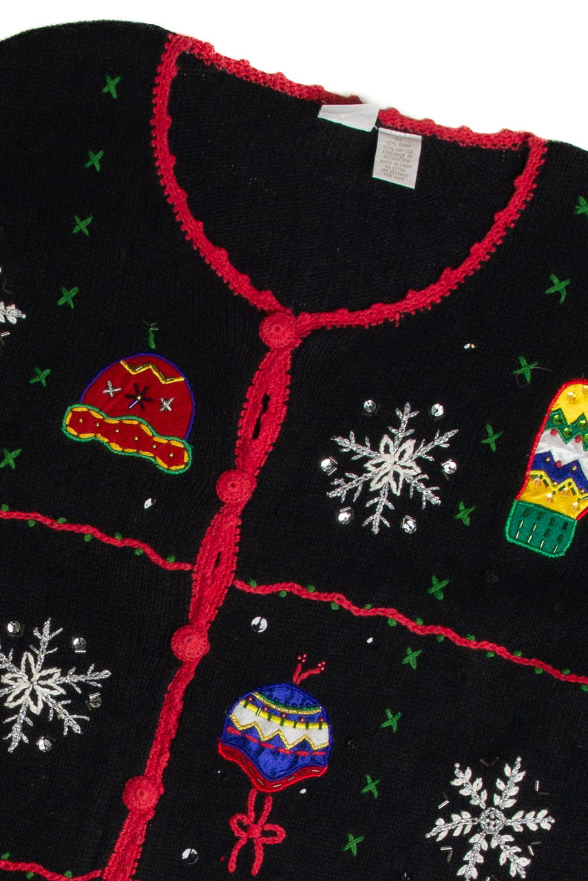 Vintage Black Ugly Christmas Cardigan 62745