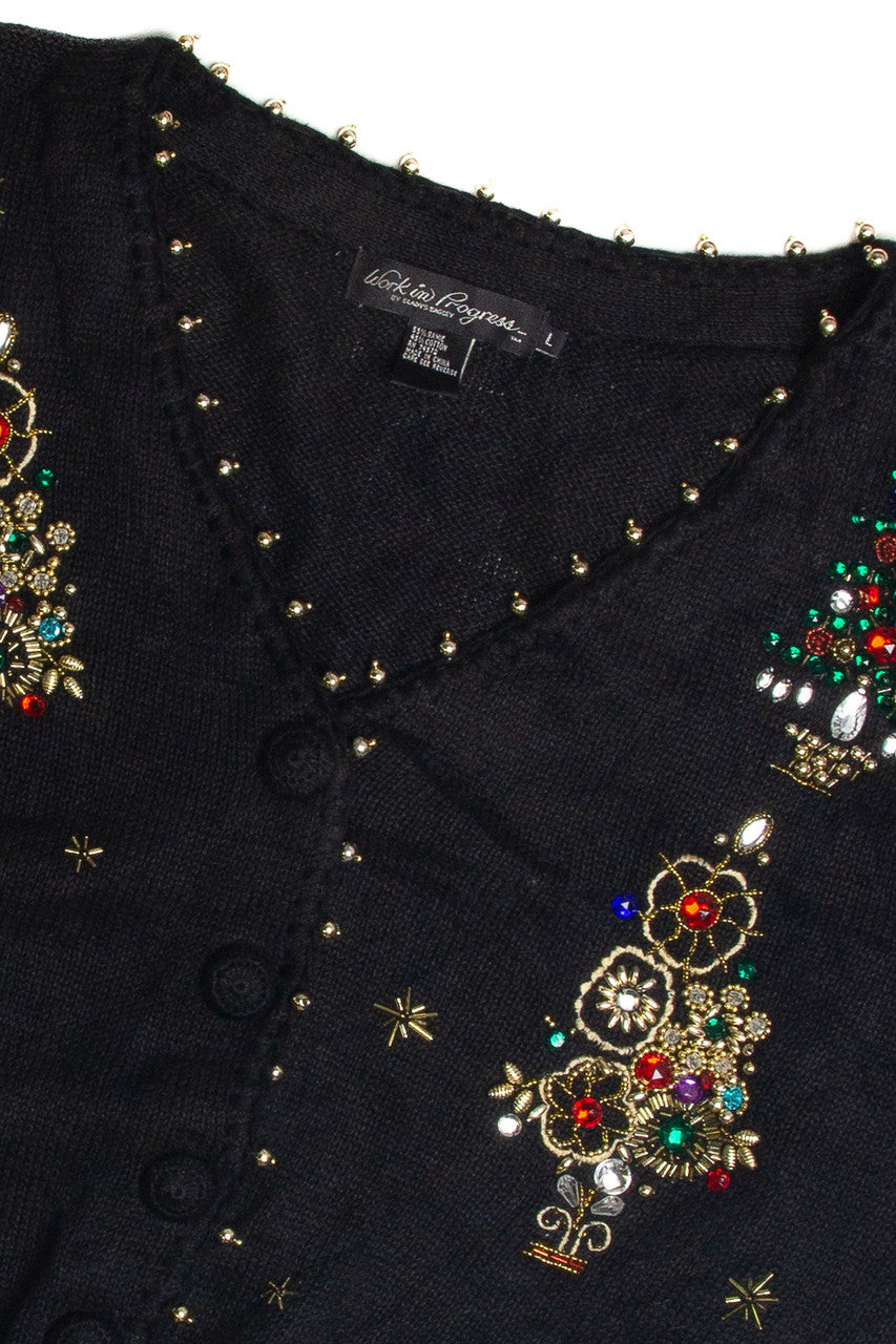 Vintage Black Ugly Christmas Cardigan 62414
