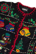 Vintage Black Ugly Christmas Cardigan 62633