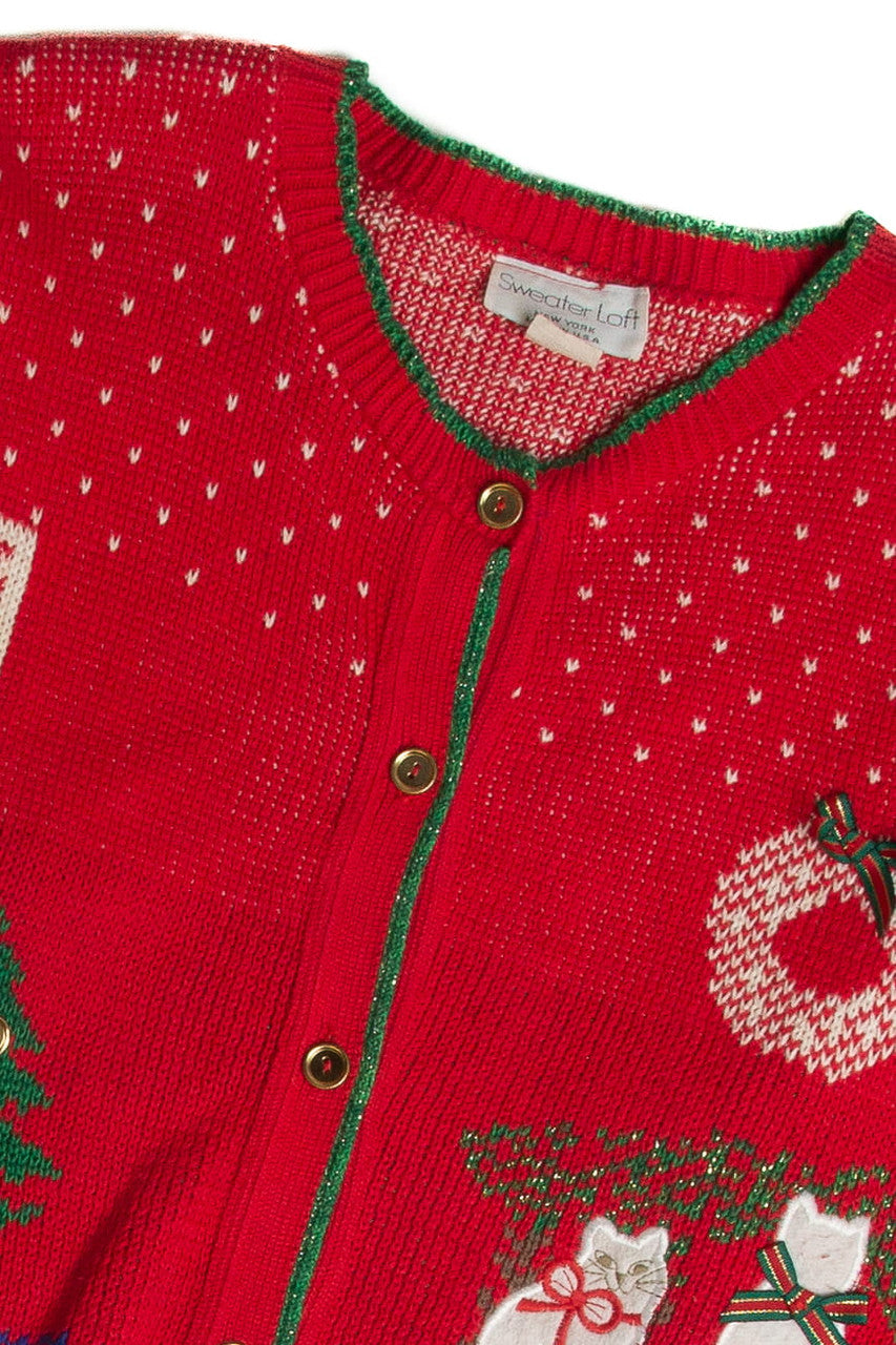 Vintage Red Ugly Christmas Cardigan 62726