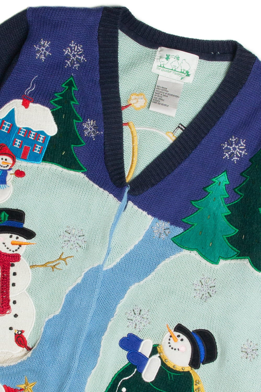 Vintage Blue Ugly Christmas Cardigan 62351