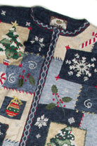 Vintage Blue Ugly Christmas Cardigan 59917