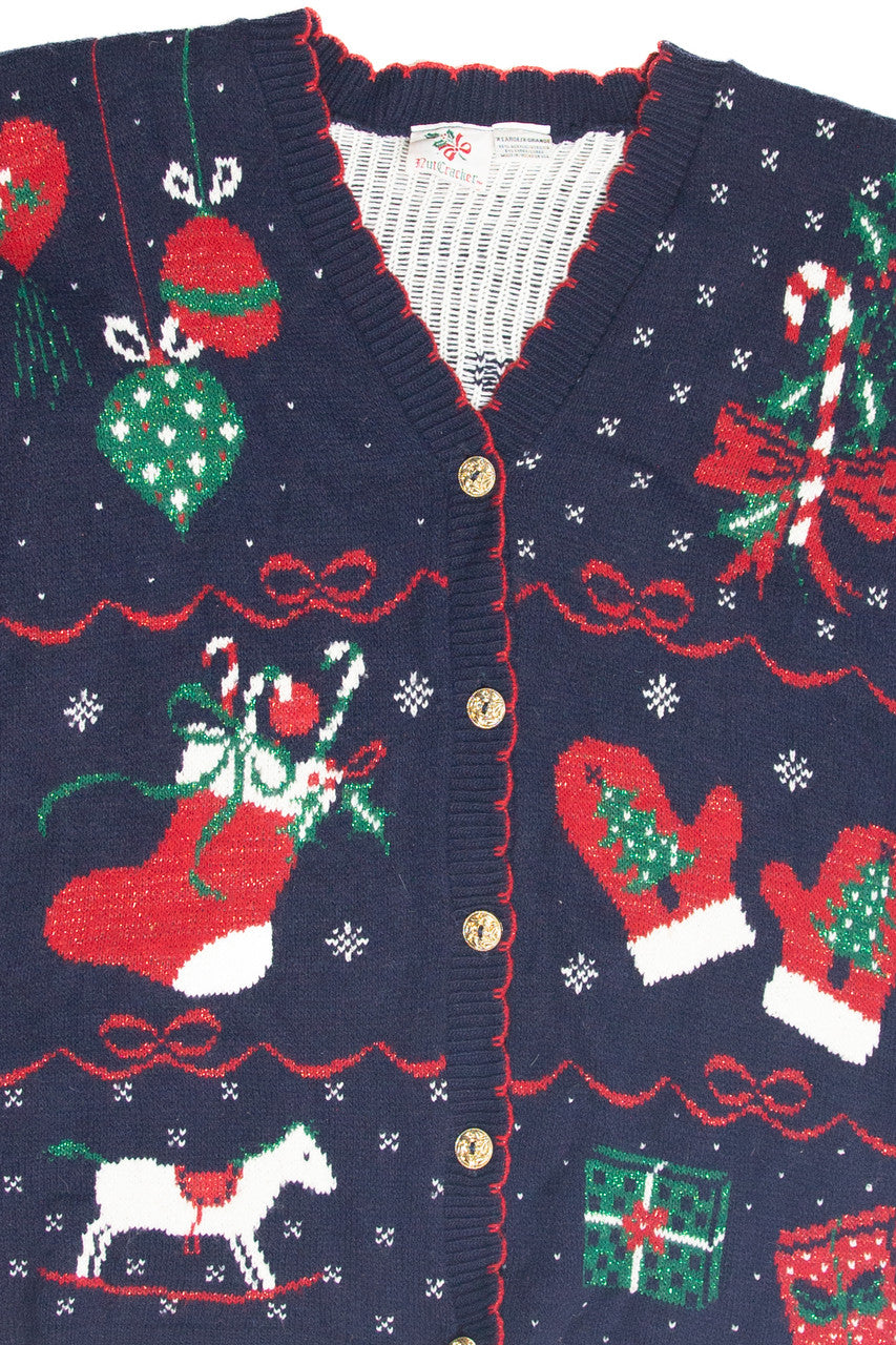 Vintage Blue Ugly Christmas Cardigan 63361