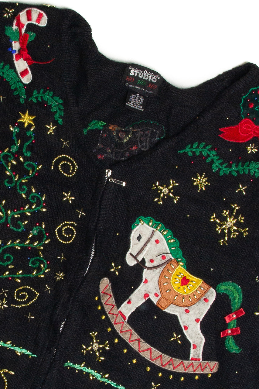 Vintage Black Ugly Christmas Cardigan 62297