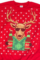 Reindeer With Beer Red Holiday Sweatshirt