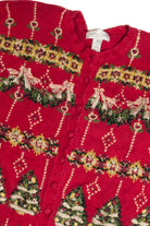 Vintage Red Ugly Christmas Cardigan 60953
