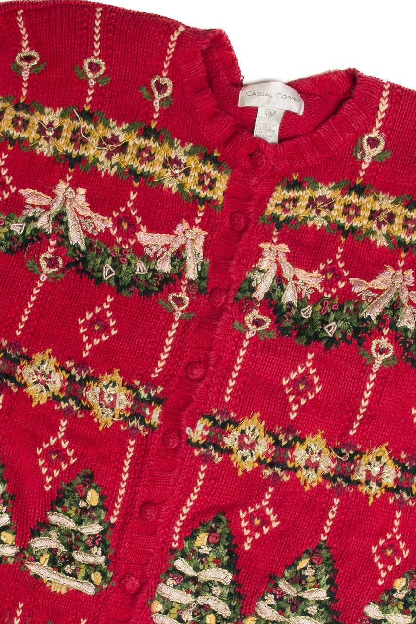 Vintage Red Ugly Christmas Cardigan 60953