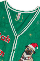 Green Bah Hum Pug Christmas Vest