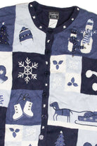 Vintage Blue Ugly Christmas Cardigan 63091