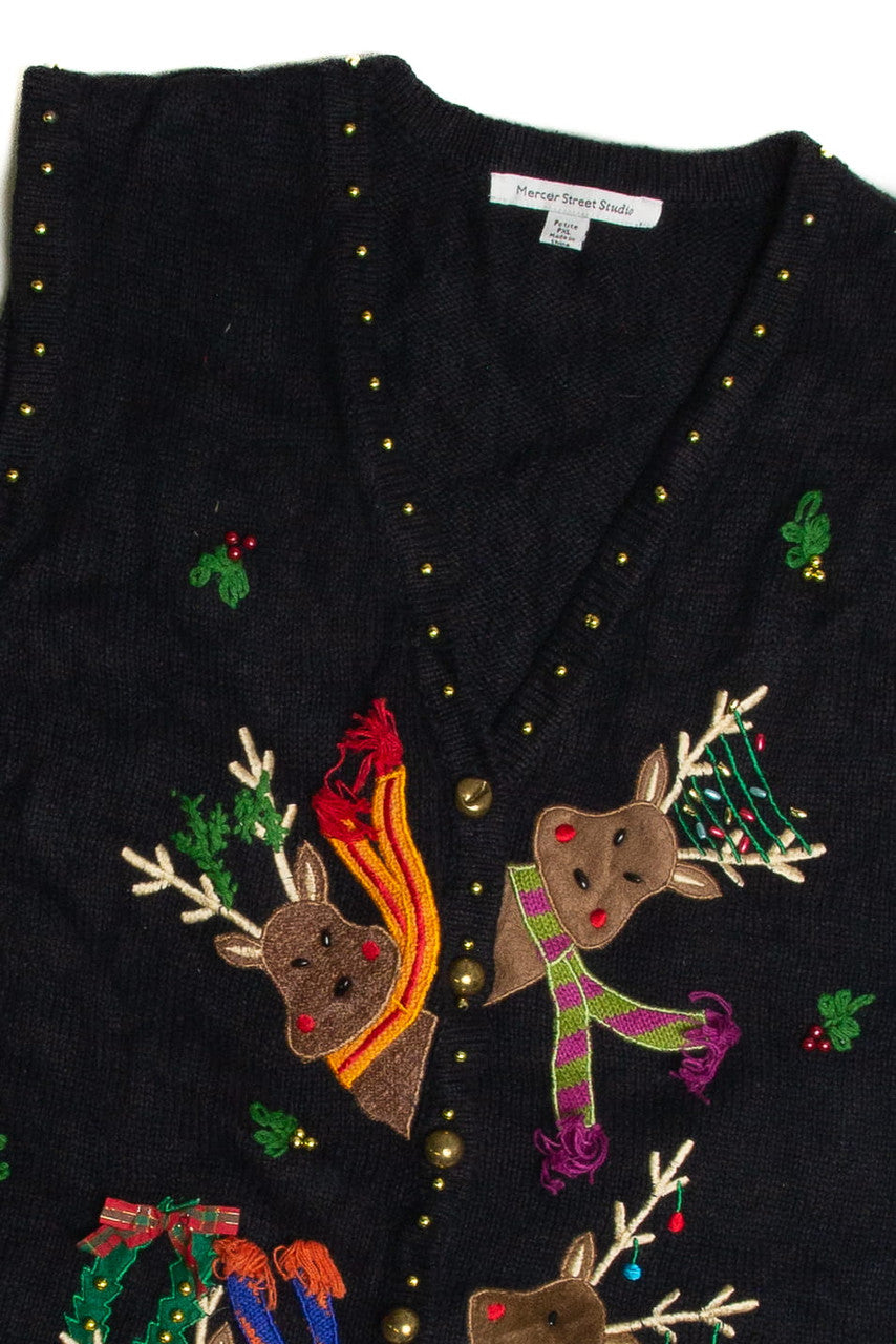 Vintage Black Ugly Christmas Vest 62681