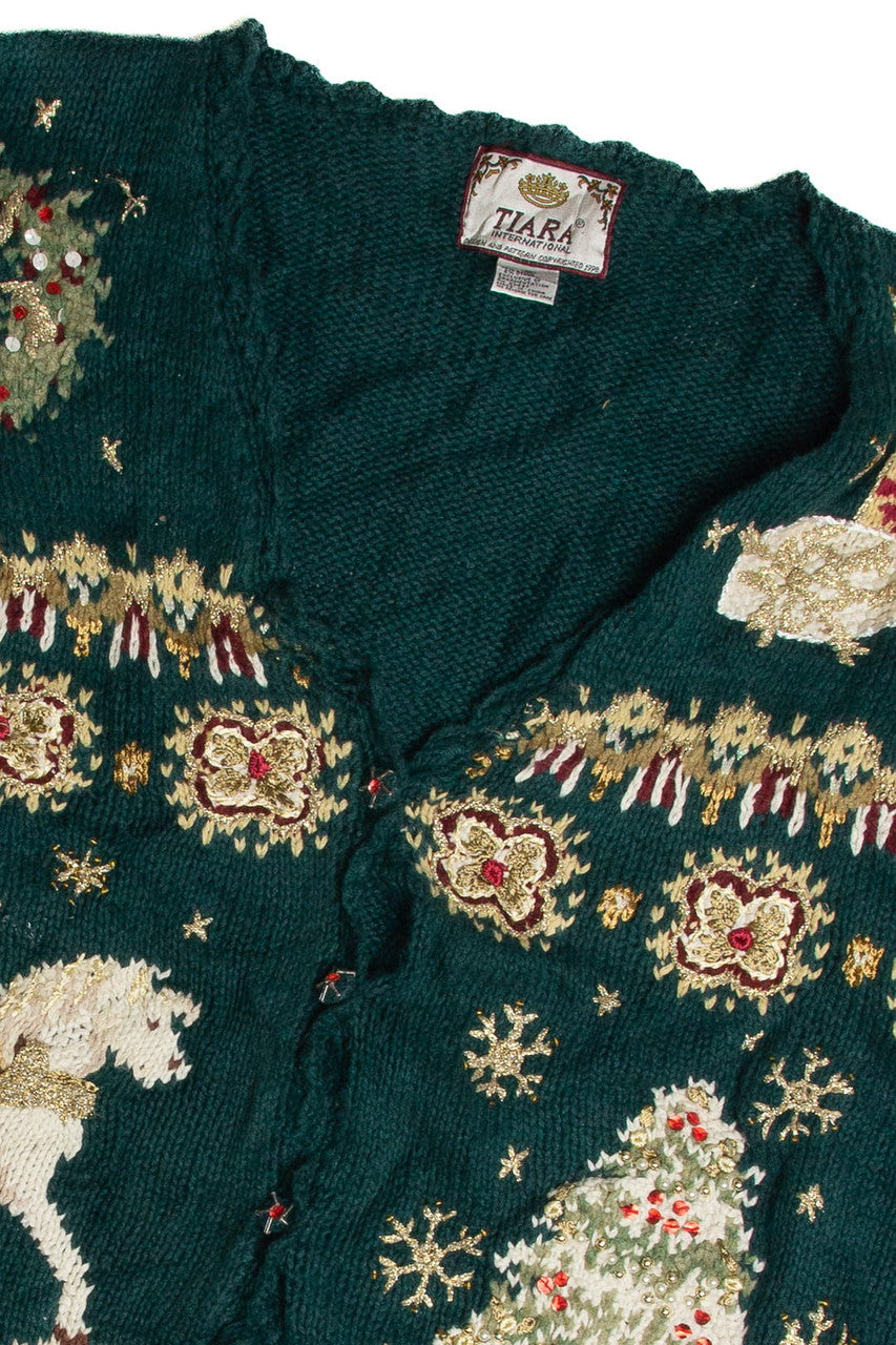 Vintage Green Ugly Christmas Cardigan 62817
