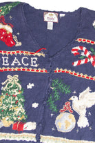Vintage Blue Ugly Christmas Cardigan 63198