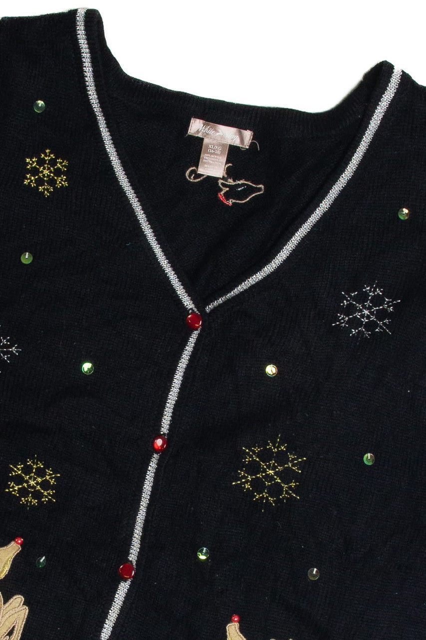 Vintage Black Ugly Christmas Vest 62583