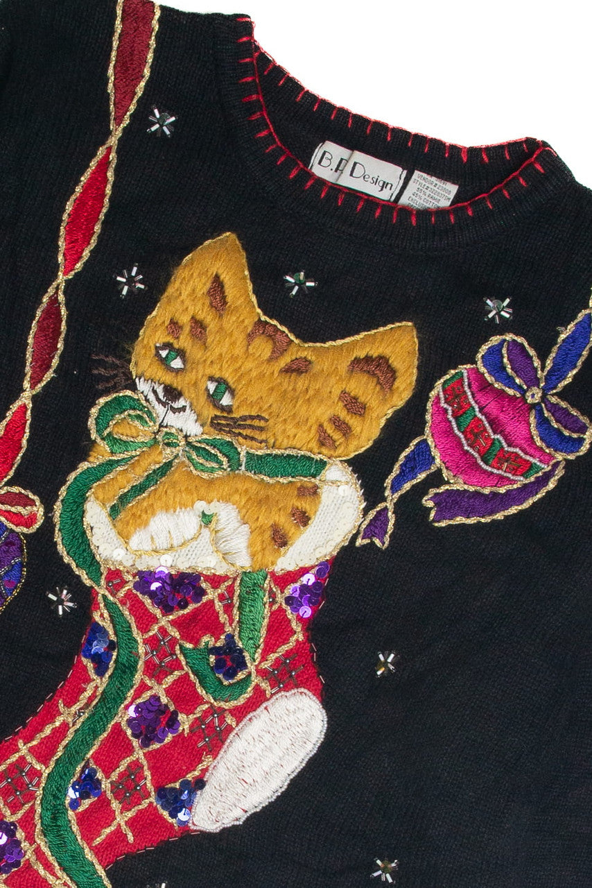 Vintage Cat Ugly Christmas Sweater 59703