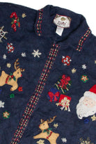 Vintage Blue Ugly Christmas Cardigan 59821