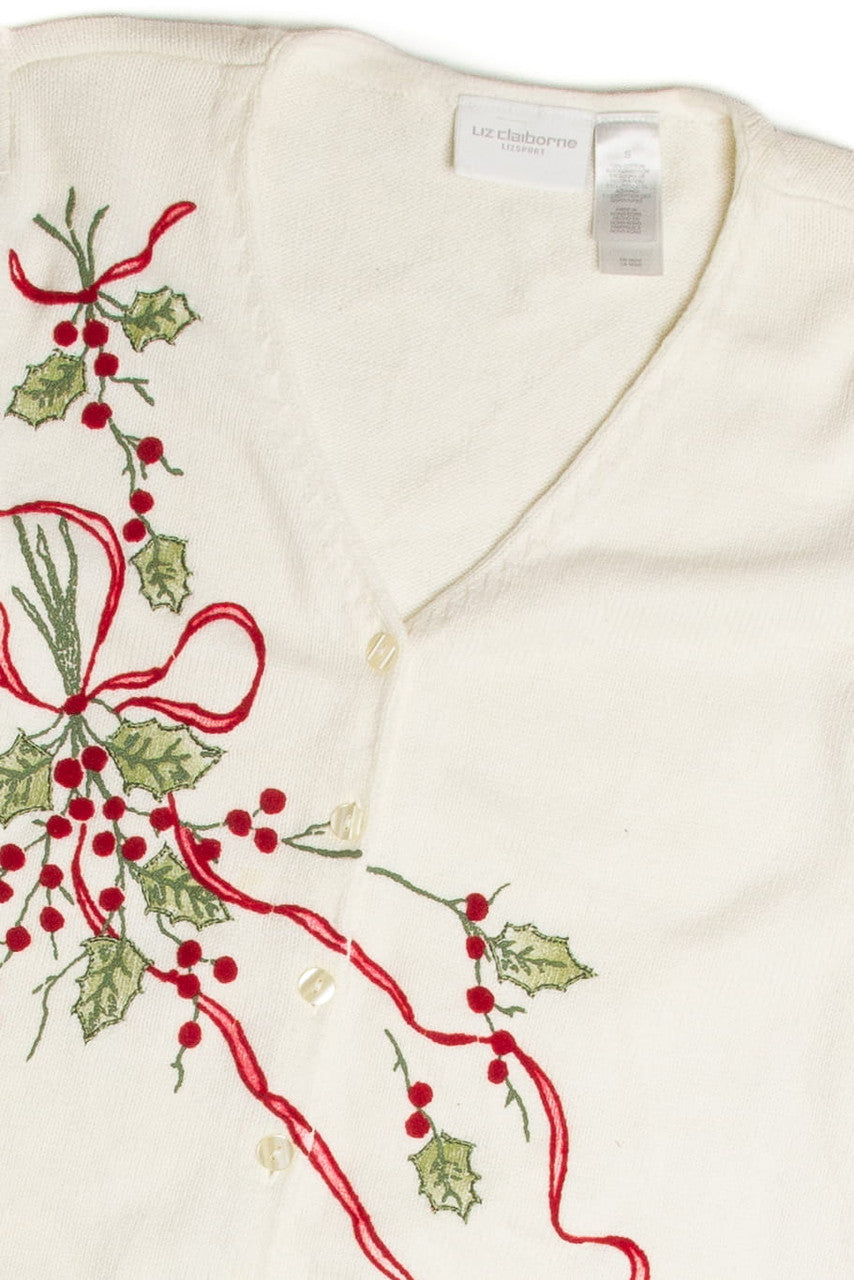 Vintage White Ugly Christmas Cardigan 62688