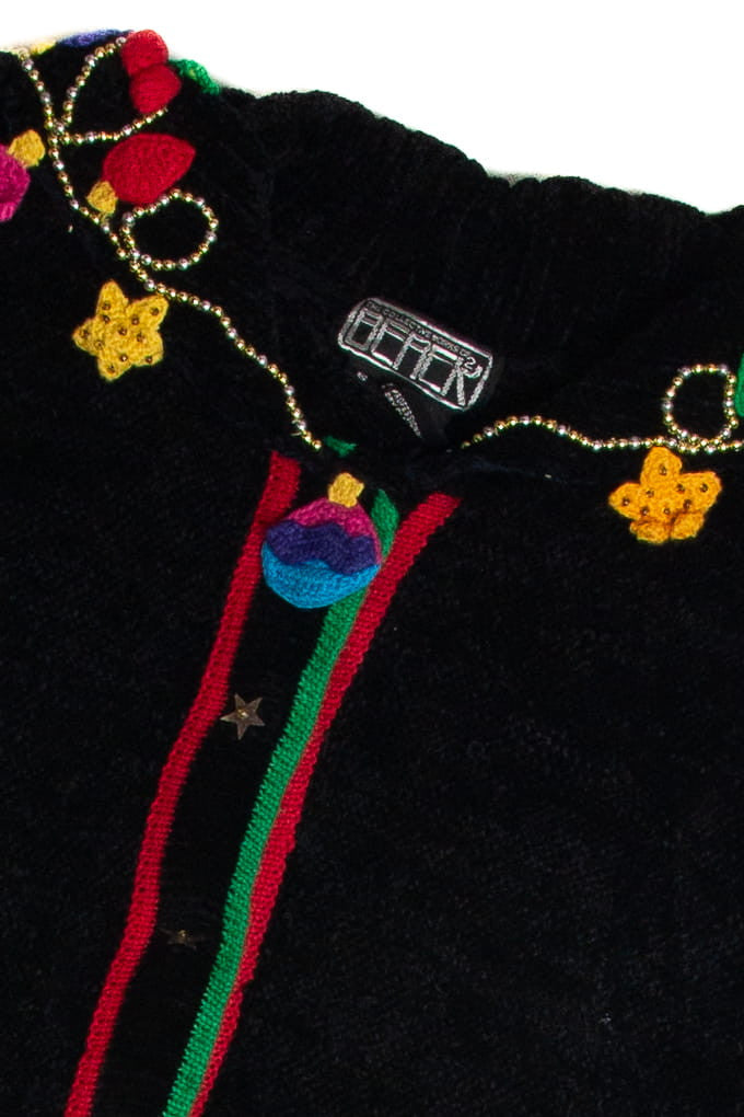 Vintage Black Ugly Christmas Cardigan 59664