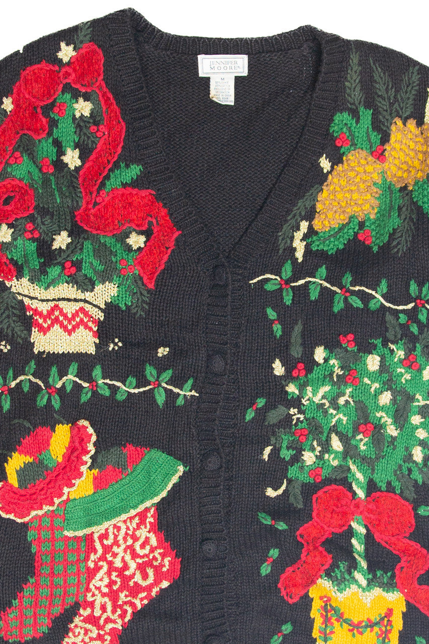 Vintage Black Ugly Christmas Cardigan 63326
