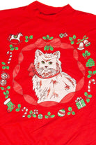 Vintage Red Cat Holiday Sweatshirt 63072