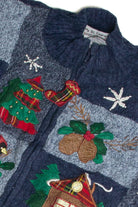 Vintage Blue Ugly Christmas Cardigan 60891