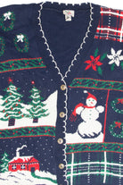 Vintage Blue Ugly Christmas Cardigan 63302